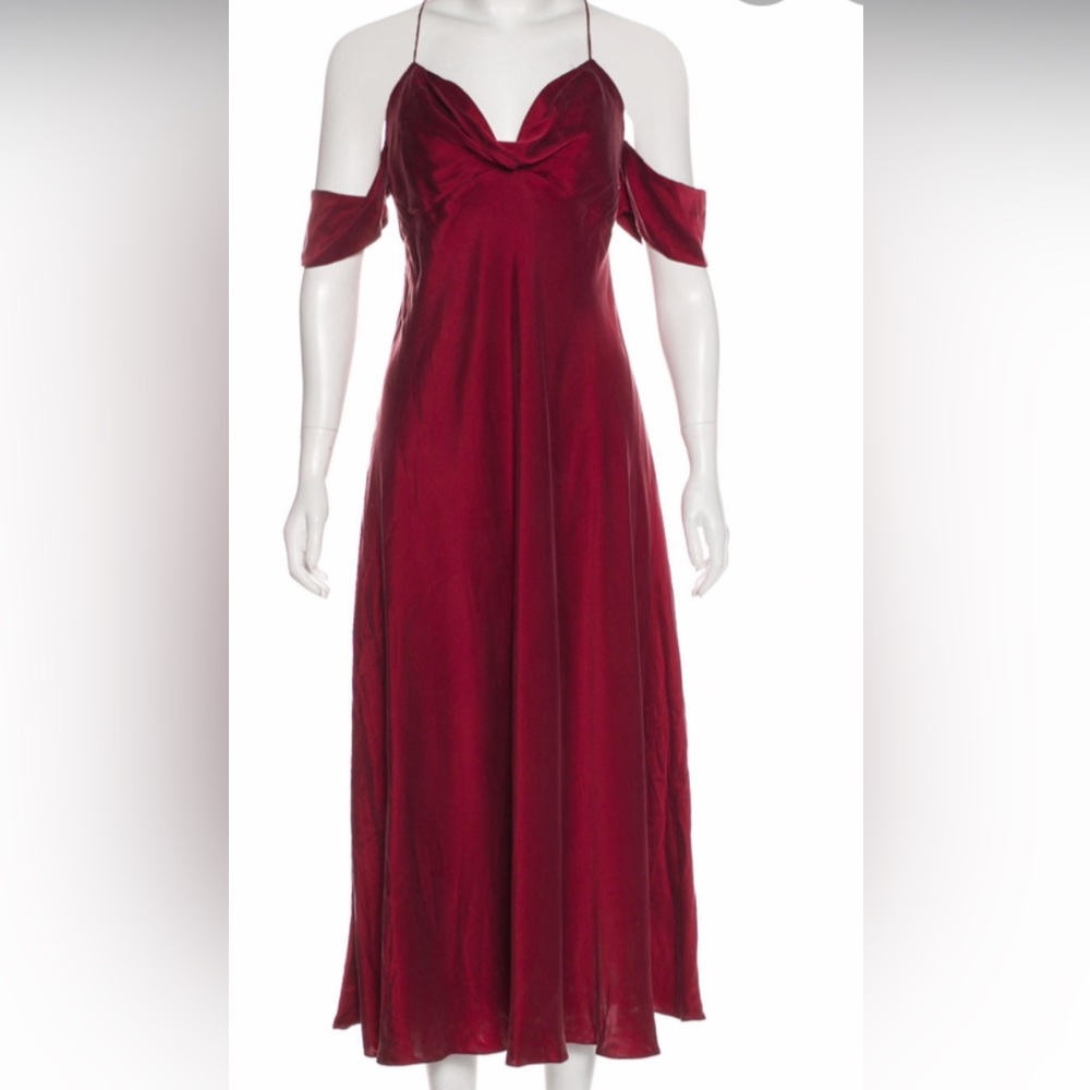 Zimmerman cold-shoulder maroon, wine red midi dress - open to offers!